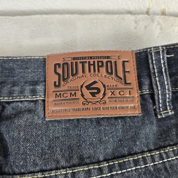 Southpole Jeans Mens 38x32 Blue Straight Hip Hop Streetwear Skater Denim Y2K - Picture 9 of 15